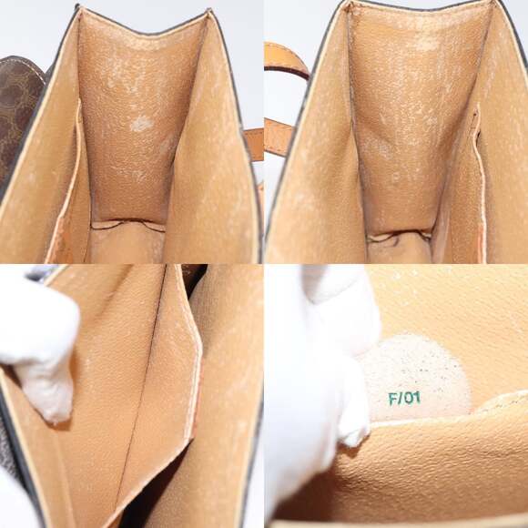 CELINE Macadam Canvas Shoulder Bag Pvc Leather Brown Gold - Picture 12 of 12